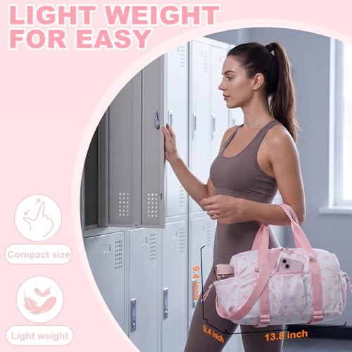 LEDAOU Small Gym Bag for Women - color: Pink Bow, size: Mini-14"