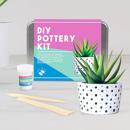 Gift Republic Pottery Kit Beginners Pottery Craft Set Clay Pottery Gift Fun Home Made Craft Project Kids Teens Adults Sculpting Tool Set Gift Tin