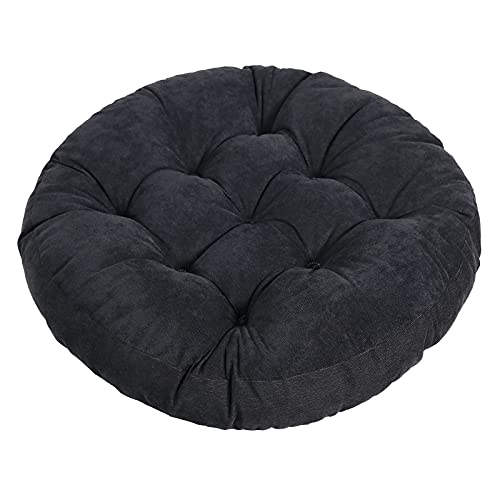 Tiita 22 Inch Floor Cushion - Round Outdoor Chair Cushion Pad with Corduroy | Large Meditation Cushion & Floor Pillow for Adult Sitting, Living Room, Balcony & Patio, Black - color: Round|black, size: 1 Count (Pack of 1)