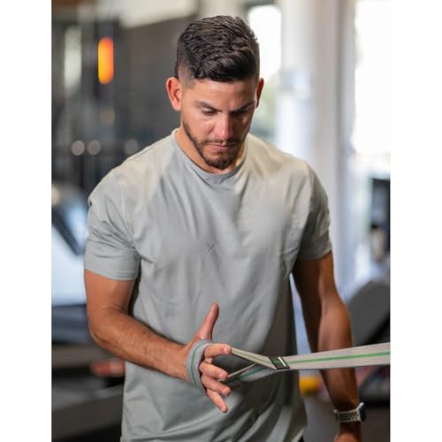 Fabric Resistance Bands with Looped Handles for Pull Up Assistance, Stretching, Mobility & Rehab | Long Non-Slip Workout Bands for Strength Training, Recovery & Home Gym Exercise - color: Gray - Light