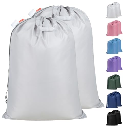 Polecasa 2 Pack Extra Heavy Duty Laundry Bag with Handles, Silver, 28x36" - color: Silver, size: 28" x 36" | 2 Pack