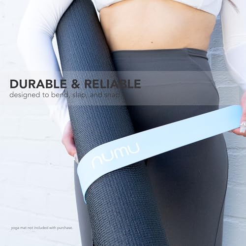 Numu Yoga Mat Strap Slap Band - Easy Snap On to Keep Exercise Mat Tightly Rolled and Secured for Yoga Mat Storage and Travel - color: Blue