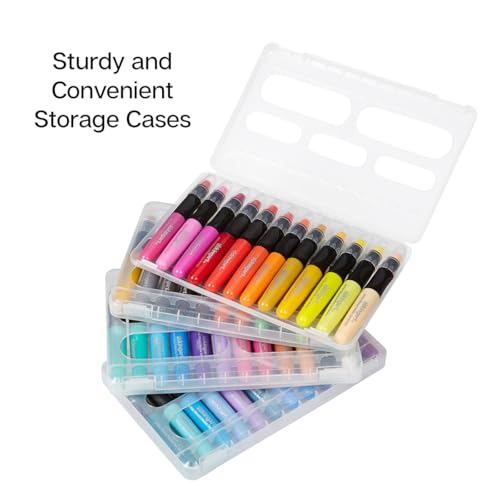 KINGART Mixed Media Gel Stick Crayons, Vibrant, Set of 48-Colors | Water-Soluble Gel Crayons, Smooth Blend, Works on Paper, Wood & Canvas, Odorless, Non-Toxic, Storage Case Included