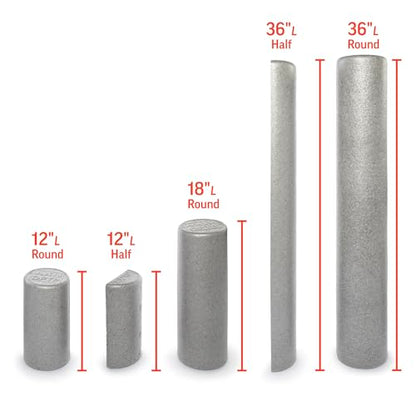 OPTP Silver AXIS Moderately Firm Foam Roller – Half-Round, Silver, 36" x 3" | Moderate density for sports medicine, physical therapy, Pilates, yoga, trigger point myofascial release, Heat-molded EPP foam - size: 36" x 3" Half-Round
