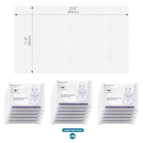 16 Pack Disposable Towels for Travel Compressed Towels Washcloths 23''X12'' - size: M size-16pcs 23.6"x11.8"