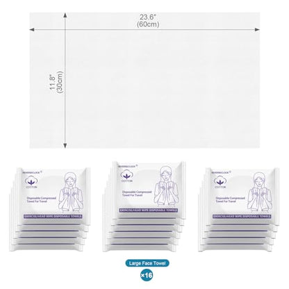 16 Pack Disposable Towels for Travel Compressed Towels Washcloths 23''X12'' - size: M size-16pcs 23.6"x11.8"