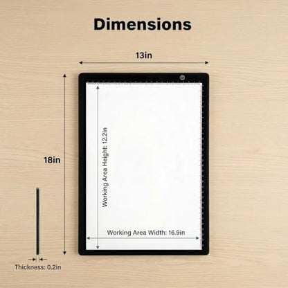 BEONEGLOBAL Letter Size 16.9" × 12.2" A3 Ultra-Thin Light Box for Slide Viewing, LED Copy Board Film Negative Scanning, and Artist Tracing, with 3 Adjustable Bright