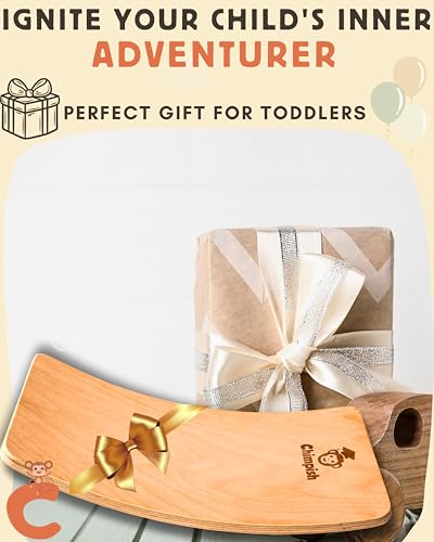 Toddler Balance Board - Wooden Wobble Board Toddler, Kids Wobble Board, Baby Balance Board (Small (17"))