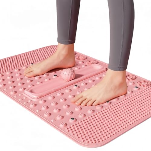 Acupressure Mat for Feet Large 24.6'' x 15.9 ''Foot Massager Mat with Massage Ball Tracks, Soft Silicone Reflexology Mat for Feet Pressure Point Mats Exercise Massage Mat for Feet While Standing