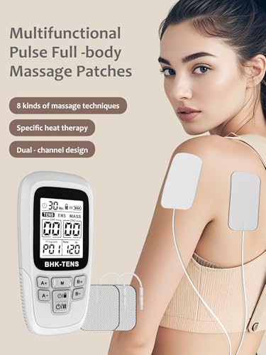 24 Modes TENS EMS Unit for Pain Relief, Muscle Stimulator Machine with 8 Reusable Electrode Pads - FDA Cleared 3-in-1 Device, 40 Intensity Levels, 90 Min Timer, Back/Neck/Knee Therapy, Pulse 2-150Hz - color: 280 White