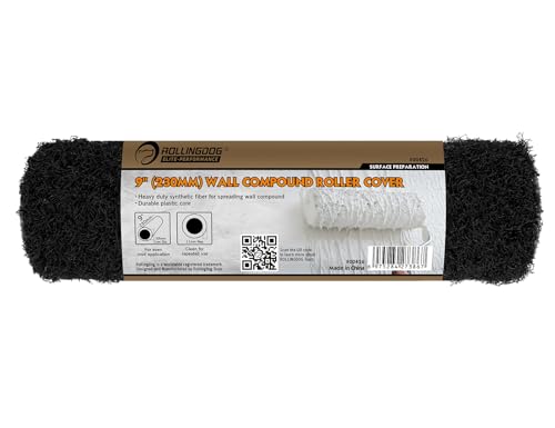 ROLLINGDOG 9" Drywall Compound Roller Cover | Heavy Duty Drywall Texture Roller,Putty Roller Brush,Spreading Wall Compound - color: 9"roller sleeve