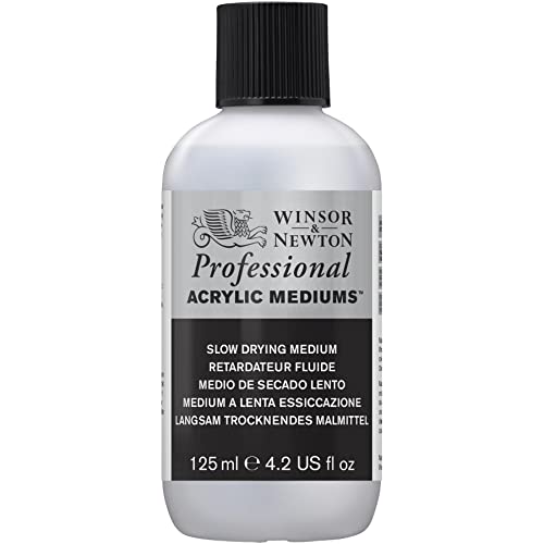 Winsor & Newton Professional Acrylic Medium, Slow Drying Medium, 125ml | Extends acrylic drying time to allow longer blending, smoother color transitions, and more detailed brushwork. - color: Slow Drying Medium, style: 125ml (4.2-oz)