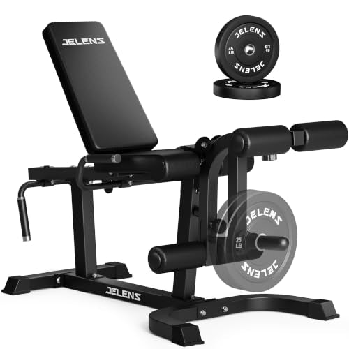 JELENS J10 Leg Extension and Curl Machine, Adjustable Leg Curl Machine for Home Gym, Seated Leg Extension and Lying Curl Machine for Lower Body Workouts - color: Black, size: 90LB Black Weight Package
