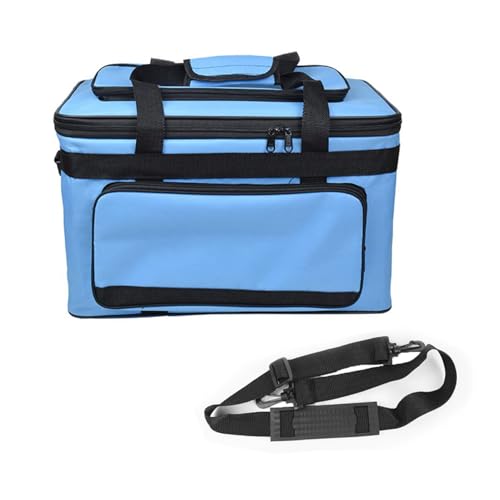 Art and Craft Storage Organizer Bag Paint Art Supplies Storage Bag Arts Craft Tool Carrying Case Artist Paint Tool Box for Travel Foldable Waterproof Large Capacity Storage Tote Bag for Crafts Sewing - color: light blue