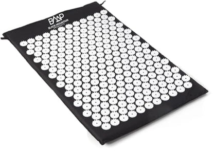 Black Mountain Products Acupressure Mat with Pillow & Carrying Bag - Acupressure Mat for Trigger Pt. Massage Therapy, Black