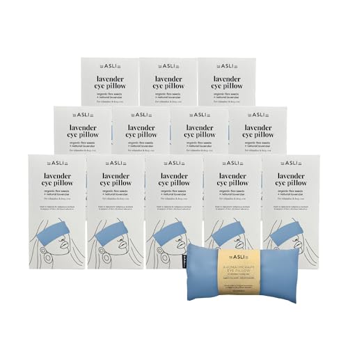 The Asli Co. Handmade Lavender Aromatherapy Baby Blue Eye Pillow, Packs of 12, Natural Soothing Scent for Promote Better Sleep Quality, Reduce Stress & Anxiety - color: Baby Blue