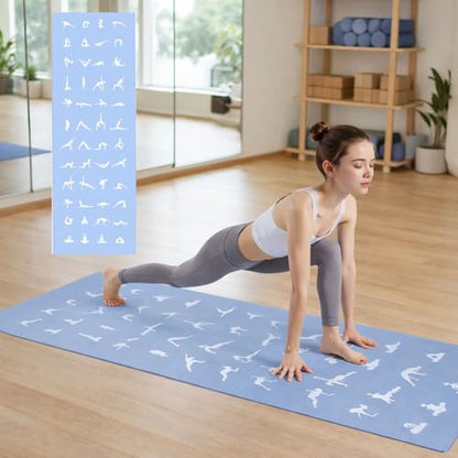 Hot Yoga Towel - Mat-Sized, Microfiber, Super Absorbent, Anti-Slip, 25" x 72" - for Exercise, Fitness, Pilates Gear, Blue