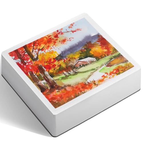 FLUNBRATO Watercolor Paper Pad, 60 Sheets, 6.5 x 6.5 in, Hot Press 100% Cotton, 140LB/300GSM Acid-Free Square Art Pad, Two-Edge Glued, for Gouache, Ink and Mixed Media - size: 6.5 x 6.5 in