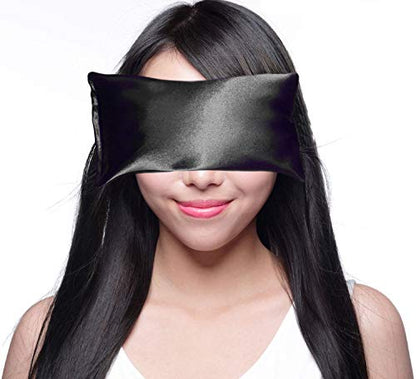 Lavender Eye Pillow - Hot Cold Weighted Eye Pillows for Relaxation, Sleep, Stress, Migraine Relief, Yoga - Aromatherapy Gifts for Women, Birthday, Teachers, Made in USA by Happy Wraps - Onyx - color: Onyx