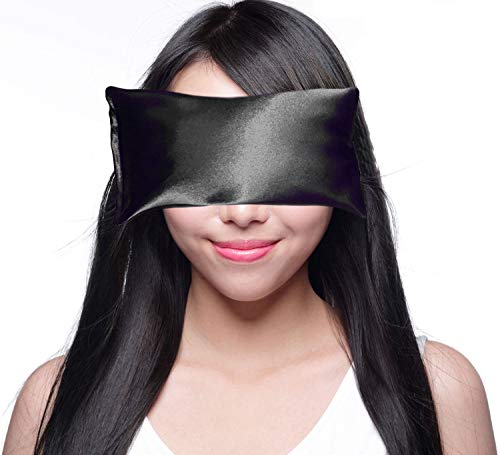 Lavender Eye Pillow - Hot Cold Weighted Eye Pillows for Relaxation, Sleep, Stress, Migraine Relief, Yoga - Aromatherapy Gifts for Women, Birthday, Teachers, Made in USA by Happy Wraps - Onyx - color: Onyx