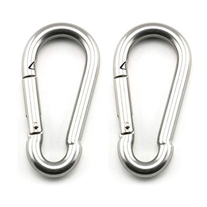 heyous 2 Set M8 Suspension Ceiling Wall Mount U Hook Anchor Hanger Stainless Steel Heavy Duty Multi Purpose Hammock Swing Ceiling Hook Square Base Plate with Snap Hook - color: Square, size: M8