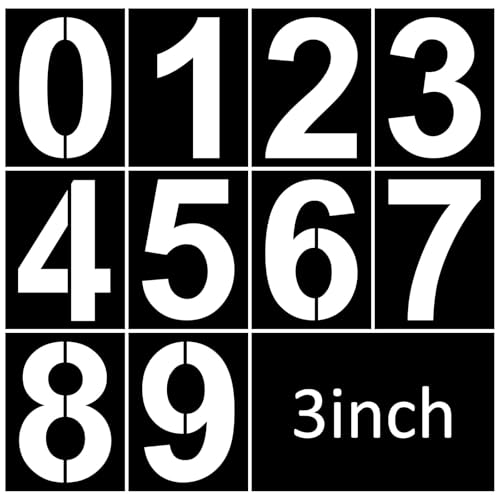 3 Inch Number Stencils Plastic Number Stencils Reusable Digital Painting Templates for Cake Stencil Address Templates - size: 3 Inch