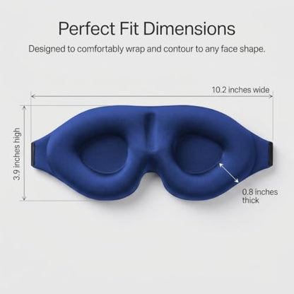 Eye Masks for Sleep 3D Contoured Sleeping Mask Deep Blue Soft Memory Foam Eye Cover with Adjustable Strap for Travel Yoga Naps Night Shift Rest - color: Blue