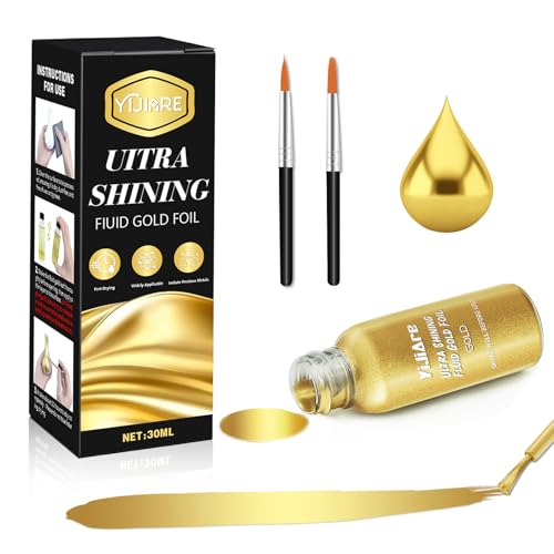 Liquid Leaf Paint - Alcohol-Based Metallic Paint, Quick-Drying for Crafts, DIY, and Resin Projects,Can be used with spray guns - Gold 1 Fl Oz - color: Gold, size: 1 Fl Oz (Pack of 1)