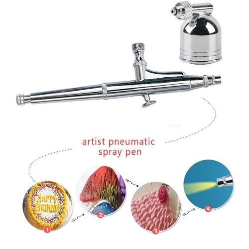 Anu Limen Dual Action Gravity Feed Airbrush Kit, 0.2/0.3/0.5mm Needle Nozzle Sprayer with 7ml/22ml Cups for Model Paint, Nails