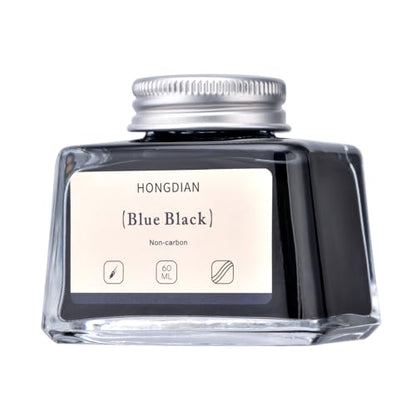 Hongdian Fountain Pen Bottled Ink Blue Black Color, 60ml Non Carbon Inkwell Bottle, Artist Calligraphy Ink - color: Blue Black