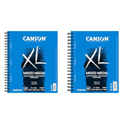 Canson XL Series Mixed Media Art Paper Pad Bundle - 9x12 inches 60 Sheets and 7x10 inches 60 Sheets - size: 9x12, style: Mixed Media + Art Media Paper, 100510926
