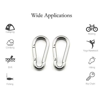 2 Set M8 Ceiling & Wall Mount Hanging Hardware Fitting Set 304 Stainless Steel Heavy Duty Strip Pad Eye Plate + Snap Hook for Yoga Hammock Chair Swings Marine Boat Accessories - size: M8 Strip Pad