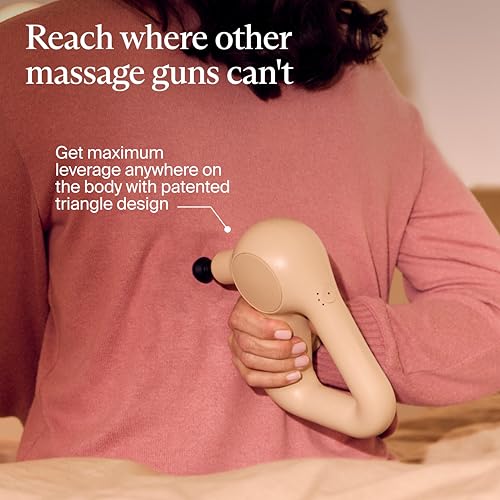 TheraGun Relief by Therabody - Easy-to-Use, Comfortable & Light Handheld Percussion Massage Gun for Everyday Pain Relief Massage Therapy in Neck, Back, Leg, Shoulder and Body (Sand) | Quiet Handheld Percussion Muscle Massager for Back, Leg & Shoulder Pain