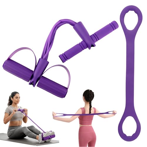 Fitness Resistance Bands- 6 Tube Pedal Ankle Puller with Handle & Tensile Rope for Exercise Sit Up Exercise Equipment Elastic Home Gym Equipment for Women Men - size: 6
