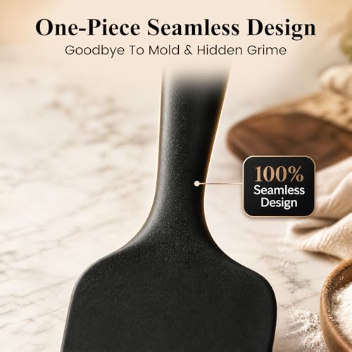 HANSGO Silicone Spatula Set, 6 PCS Food Grade Kitchen Utensils with Silicone Brush, 480°F Heat Resistant Non Stick Rubber Spatula for Scraping, Cake Baking, Cooking, Mixing, Dishwasher Safe