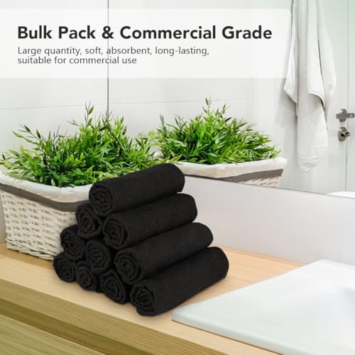 Orighty Washcloths Bulk, 200 Pack Microfiber Face Towels, 12x12 Inch Black - color: Black