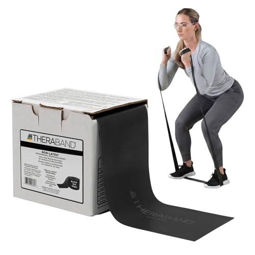 THERABAND Resistance Band, Gold, Max, 25-Yard Roll, Latex-Free, Elastic Band for Exercise, Physical Therapy, Yoga, Pilates, Stretching, Home Workouts, Color-Coded for Easy Resistance Levels - color: Black | Special Heavy