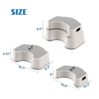 UNCLE WU 2-in-1 Adjustable Toilet Stool for Adults, Bathroom Foot Rest