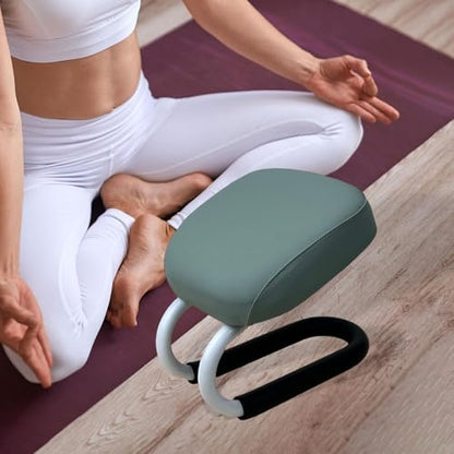 1 Kneeling Meditation Bench, Ergonomic Meditation Stool with Anti-Slip Pad, Metal Frame & PU Leather Sponge pad, Portable for Stretching Exercise, Mindfulness, Adults, Light Turquoise - color: Blue