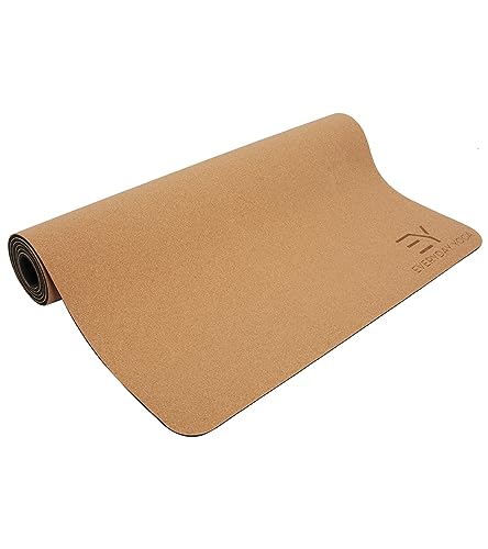 Everyday Yoga Mat Premium Edition, Non-Slip, Eco-Friendly, 3-5mm Thickness - color: Natural Cork with Rubber, size: 5mm