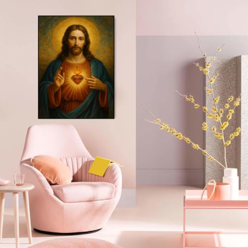 Christian Diamond Art Kits for Adults Cute Diamond Painting Kit Beginner | Vintage 5D DIY Jesus Funny Diamond Dots Full Drill Crafts for Gem Art Dot Art for Adults Home Wall Decor for Teens 12x16 in - color: DP04900