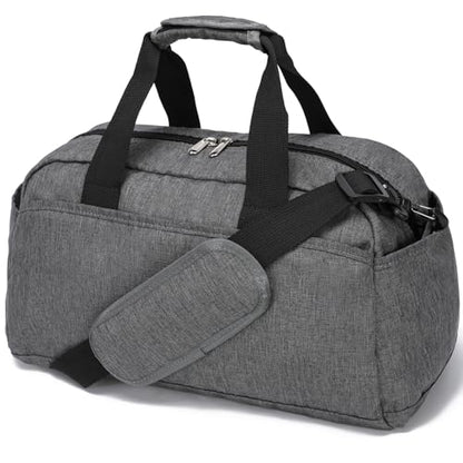 14 inch Small Gym Bag for Women & Men, Mini Duffel Bag for Travel Sports Lightweight Carry On Bag, Grey - color: Grey