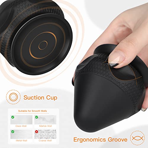 AOT Mountable Massage Ball with Suction Cup, Manual Back Massager Kit for Myofascial Release and Muscle Knot Remover Black - style: Black