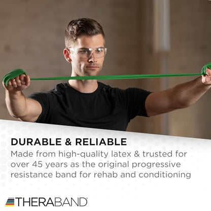 THERABAND Professional Resistance Band, Green Level 3 Heavy, 5 ft Exercise | Elastic resistance band for exercise, strength training, stretching and physical therapy - ideal for home workouts - color: Level 4 / Extra Heavy - Green