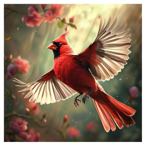 hill froeistung Cardinal Diamond Art Kits for Adults,Beginners | 5D Flower Diamond Art Painting Kits,DIY Paint with Round Full Drill Diamond Dots Craft Home Wall Decor Gift 12x12 inch，Bird - color: HF-A155