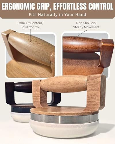 Wooden Printmaking Tool – 4 Inch Block Printing Press with Ergonomic Wood Handle, Steel-Reinforced Rim & Mesh Pad, Ideal for Linocut, Relief Printing and Art Prints (Charcoal Walnut Grain) - color: Charcoal Walnut Grain