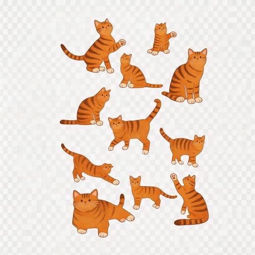 TIAMECH A4 Reusable Cat Silhouette Stencil for Painting | Cute Animal Layering Template, DIY Wall Art, Wood Furniture, Scrapbook & Crafts (8.3x11.7inch) - style: Cat Silhouette
