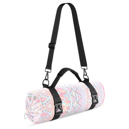Cosmos Portable Yoga Mat Strap Mat Sling Picnic Blanket Strap with Adjustable Shoulder Strap & Handle for Festivals Picnics Camping Motorcycle Bedroll Pilates