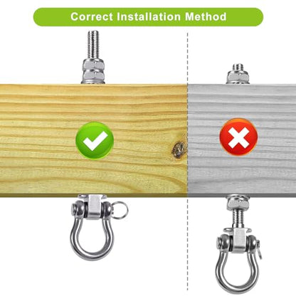 BeneLabel Heavy Duty Swing Hangers with Bearings - Set of 2 Stainless Steel 304 Hardware for Wood & Metal Beams - Ideal for Hanging Hammocks, Yoga Swings, Porch Swing - 1500LB Capacity - 7" x M2/5" - color: 2 pack - 7"