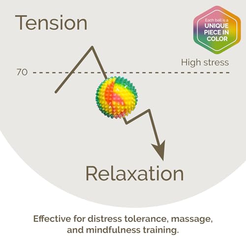 2X Spiky DBT Skill Balls | 1.85 inch | Magnetic Stress Relief Balls | Spiky Massage Balls for Relaxation, Tension Release, Focus & Mobility (Rainbow) - color: Rainbow, size: 2 inches